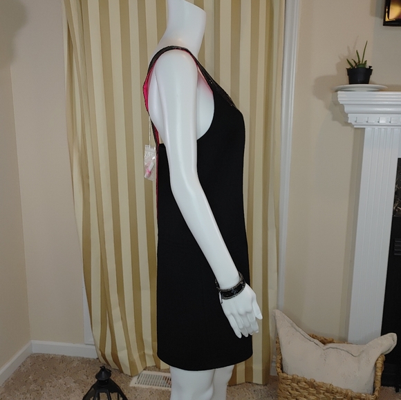 90's Vibe CHARLOTTE RONSON SOFT WOOL BLEND MINI DRESS WITH POCKETS, BLACK  S - Picture 5 of 9